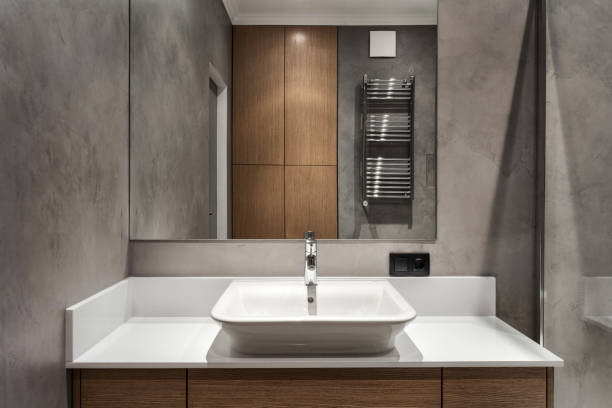 istock Modern interior of new bathroom in house 1176719955
