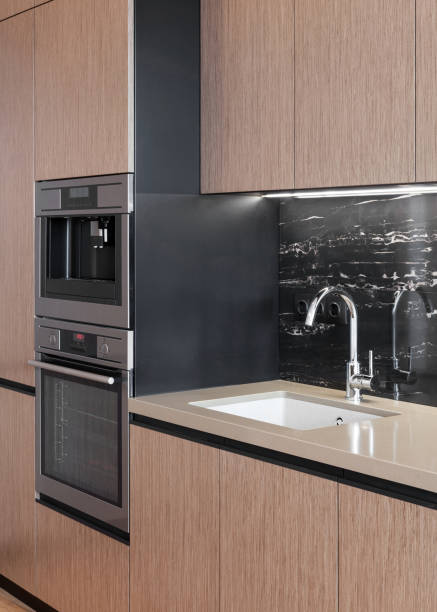 istock Modern and new kitchen with built in appliance 1176719956