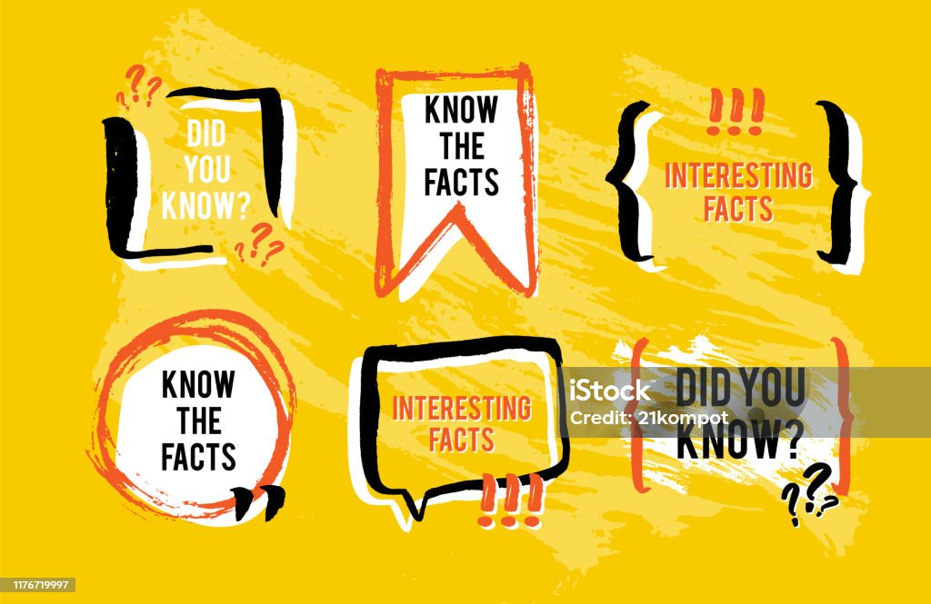 Know The Facts Speech Bubble Icons Fun Fact Idea Label Banner For Business  Marketing And Advertising Funny Question Sign For Logo Vector Design  Element With Hand Brush Strokes Stock Illustration - Download