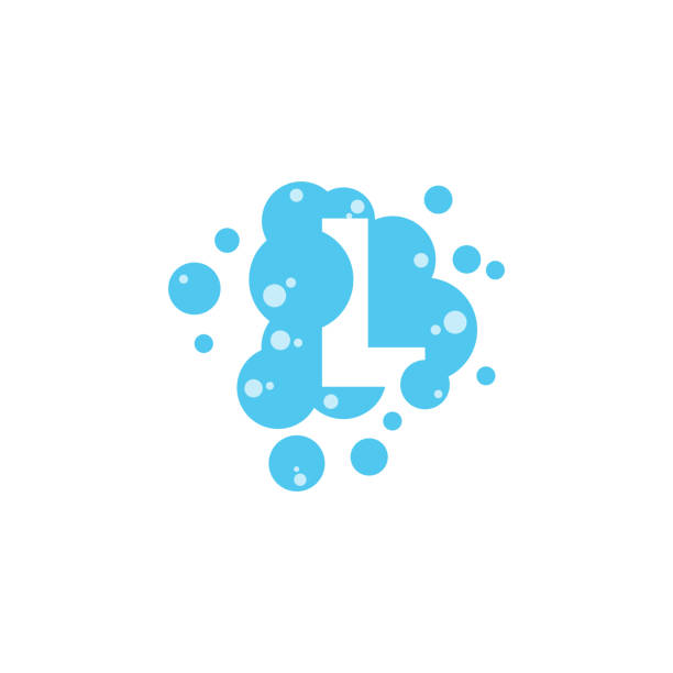 ilustrações de stock, clip art, desenhos animados e ícones de bubble with initial letter l graphic design template - letter l water typescript liquid