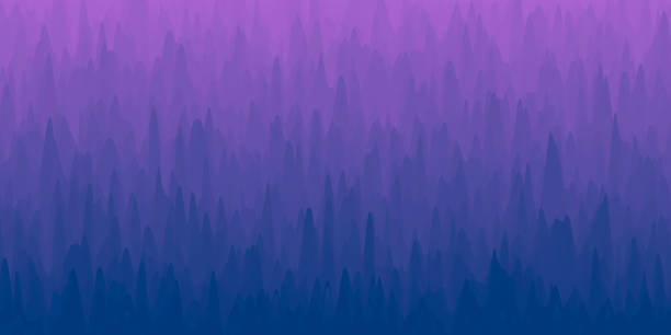 ilustrações de stock, clip art, desenhos animados e ícones de abstract background with trendy texture - purple gradient - sine wave abstract panoramic pattern