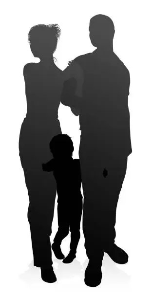 Vector illustration of Family Detailed Silhouette