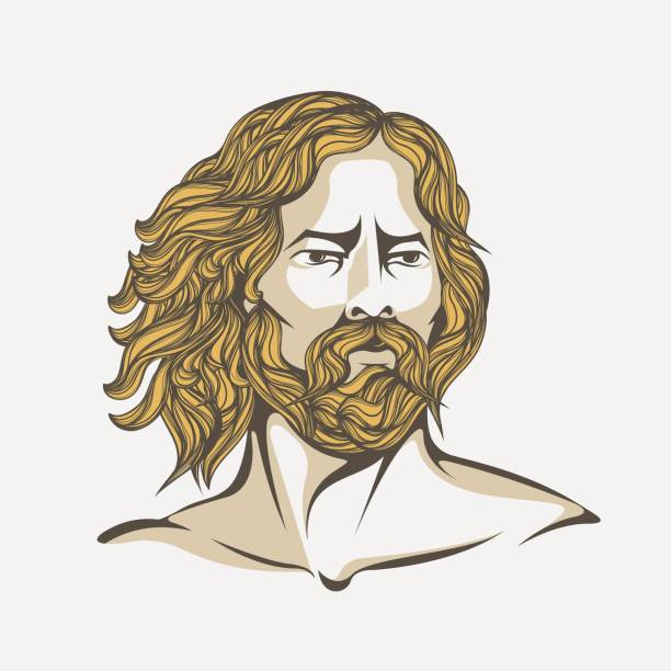 Beautiful Strong Man With Long Hair And Beardstyle And Beauty Vector  Illustration Stock Illustration - Download Image Now - iStock