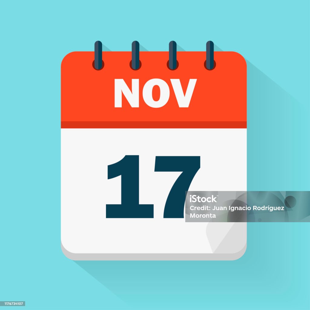 November 17th Daily Calendar Icon In Vector Format Date Time Day Month