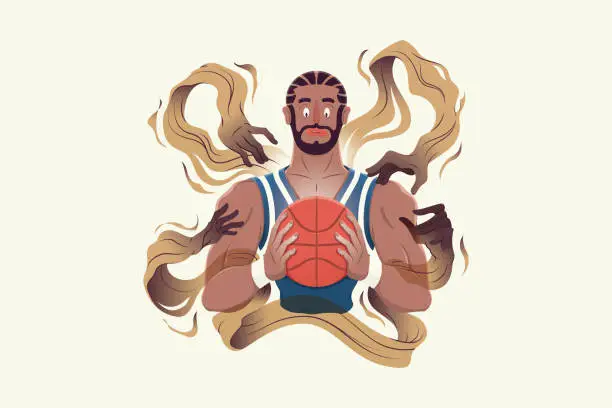 Vector illustration of Basketball champions from the past