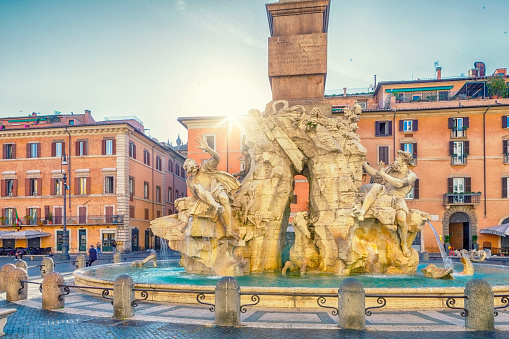Fontana dei Quattro Fiumi (Created in 1651) is a fountain in the Piazza Navona in Rome, Italy.