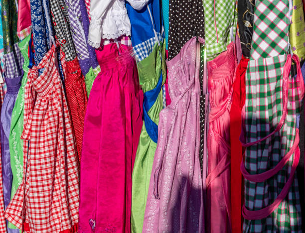 Many dirndl clothes costumes at the Beer Fest