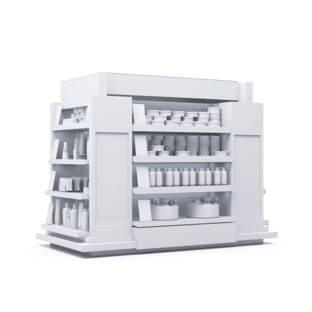 istock Blank beauty store products on shelves 1176743860