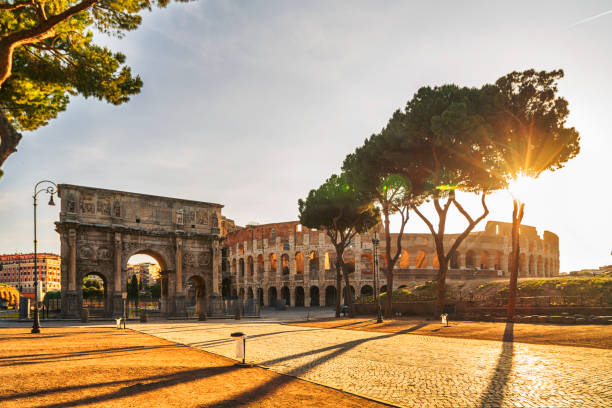 Monumental Arch of Constantine and Coliseum