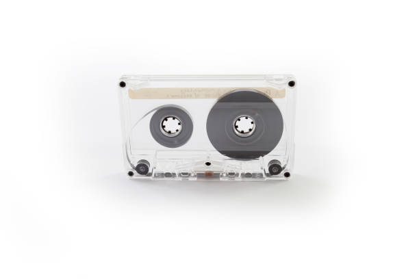 istock Transparent tape cassette on white background 1176745351