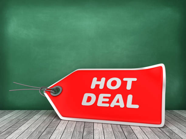 istock HOT DEAL Price Tag on Chalkboard Background - 3D Rendering 1176745639