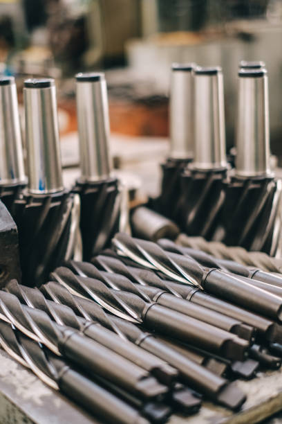 istock milling cutter details stand on table in workshop 1176746804