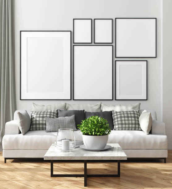 istock Mock up poster frame in home interior, Scandinavian style 1176746944