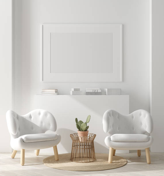 istock Mock up poster frame in home interior, Scandinavian style 1176746959