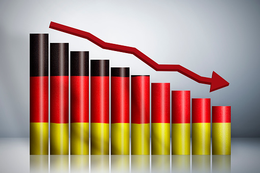 The graph down about Germany Stock Photo