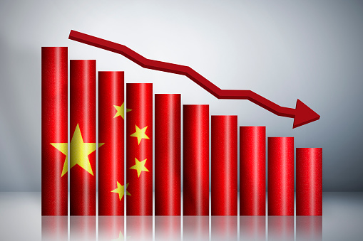 The graph down about China Stock Photo