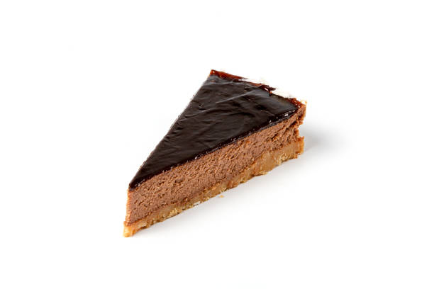 istock Piece of chocolate cheesecake isolated on white background 1176753342