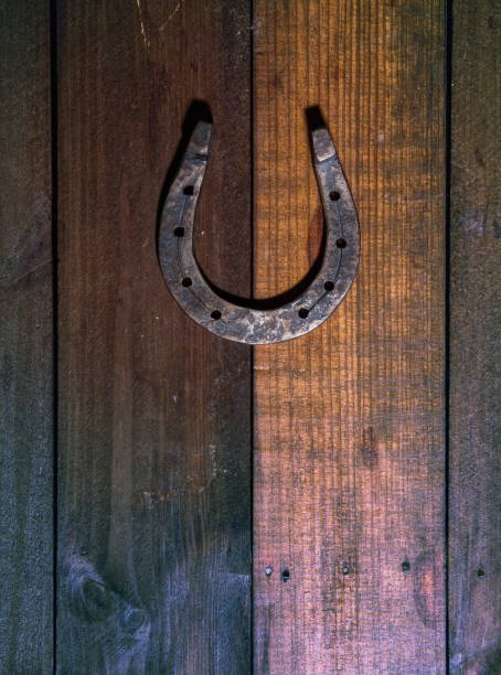 istock Horse Shoe wooden 1176754810