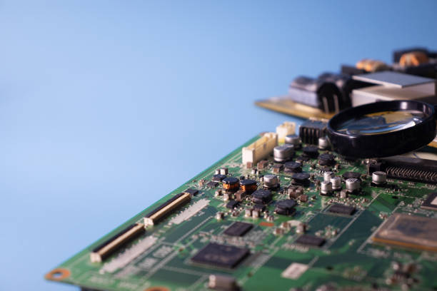 istock Circuit board with connectors and parts. 1176754823