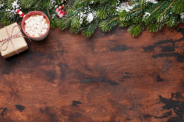 istock Christmas gift box and hot chocolate 1176755762