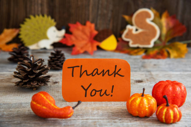 istock Label With Autumn Decoration, Text Thank You 1176759126