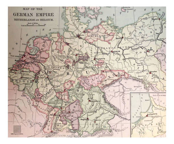 istock Antique illustration - 1878 Geography - Map of German Empire - Netherlands - Belgium 1176759178