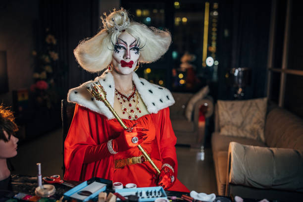 istock Sensual drag queen sitting in dressing room 1176759489