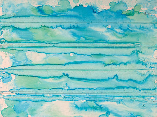 istock Distressed, abstract, worn, weathered, old, blue, green and turquoise colored wooden teak panel abstract background. 1176763668