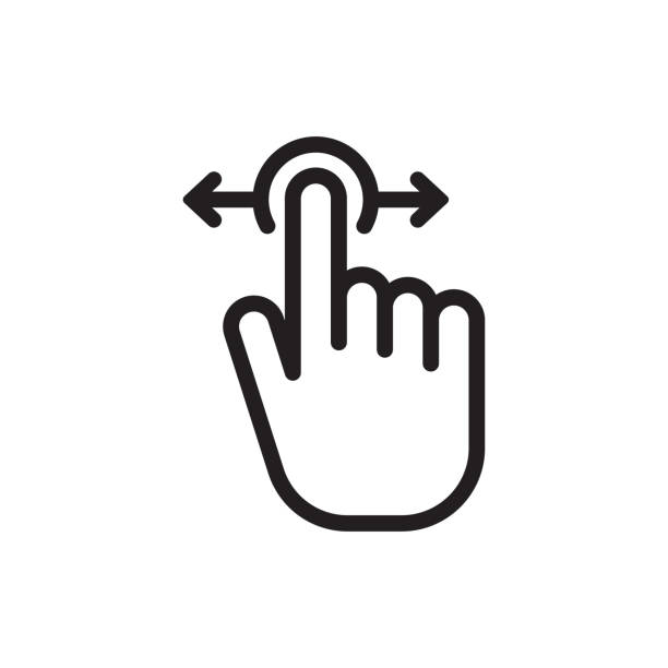 hand-swipe-symbol, horizontaler scroll - dragging stock-grafiken, -clipart, -cartoons und -symbole