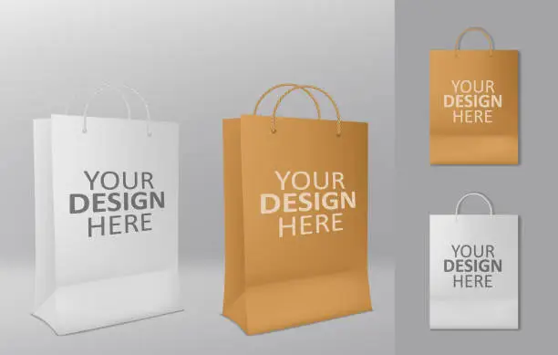 Vector illustration of Realistic Shopping Bag Mockup