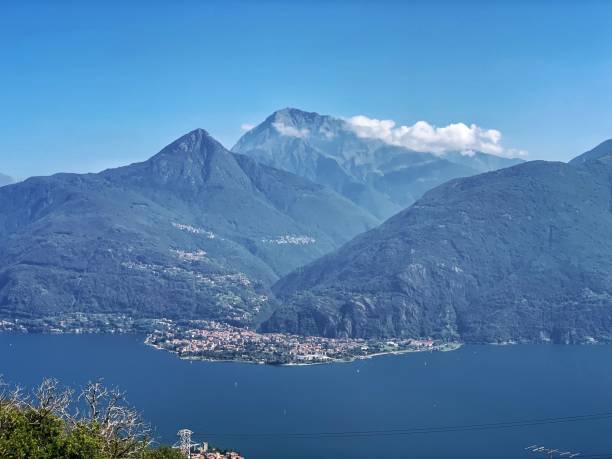 view of dervio, a comune in the province of lecco from treccione at lake como, italy - 4722 imagens e fotografias de stock