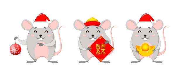 istock Funny cartoon rat, set of three poses 1176775581
