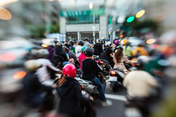 istock Motorcyclist riding on road in Taipei 1176776132