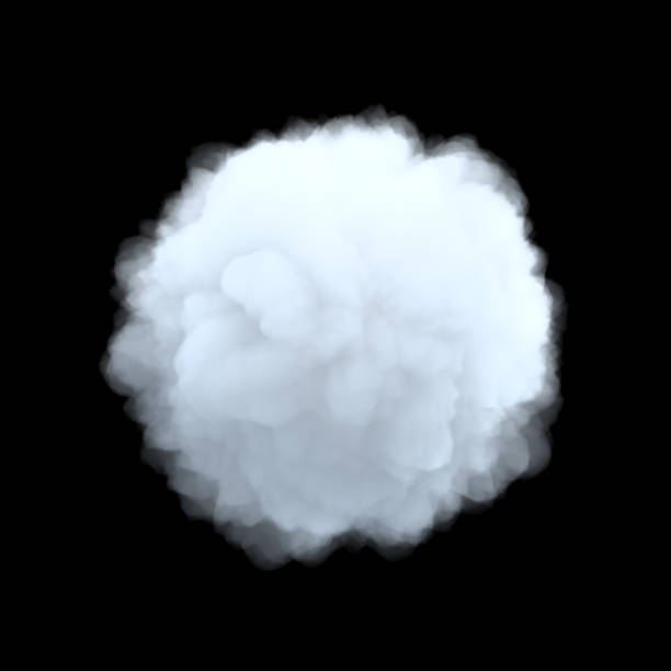 rendering 3d di una nube di cumulus ingombrante bianca a forma di cerchio su sfondo nero. - lanuginoso foto e immagini stock