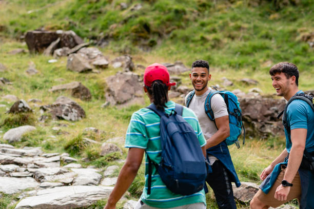 istock Three Young males Enjoying a Scenic Walk 1176777852