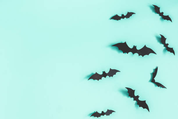 istock Halloween decorations on blue background. Halloween concept. Flat lay, top view, copy space 1176778135