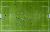 Green football pitch Aerial View