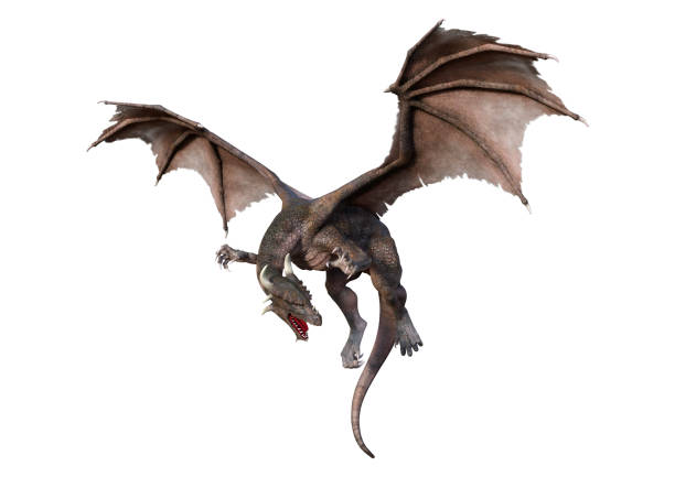 istock 3D illustration fantasy dragon on white 1176779398