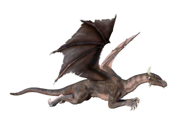 istock 3D illustration fantasy dragon on white 1176779419