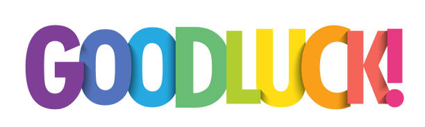 ilustrações de stock, clip art, desenhos animados e ícones de good luck! colorful typography banner - luck