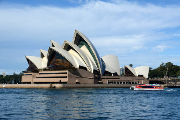 The iconic Sydney Opera House, overlooking Sydney bay. It became an UNESCO World Heritage Site. New South Wales, Australia