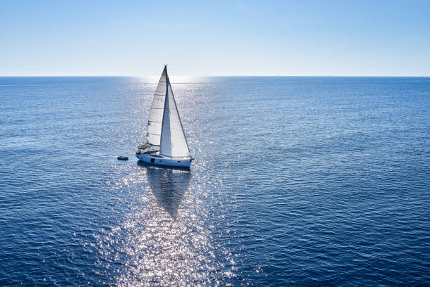 istock Sailing with sailboat, view from drone 1176788035