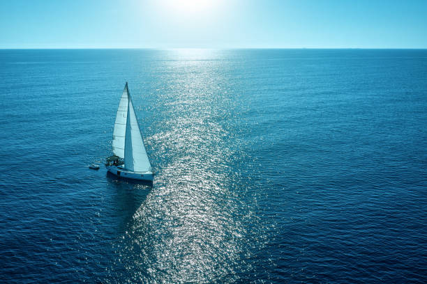 istock Sailing with sailboat, view from drone 1176788160