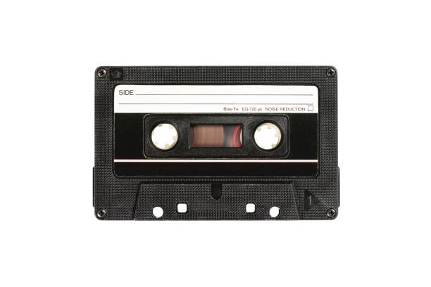 istock Audio compact cassette. Analog tape format for audio playing and recording. Vintage audio cassette isolated on white background. 1176789368