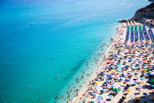 istock Tropea, public beach in Tropea from the top, overlooking the beach 1176790254