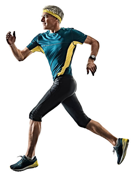 istock senior man running runner jogger jogging  silhouette isolated white background 1176790686