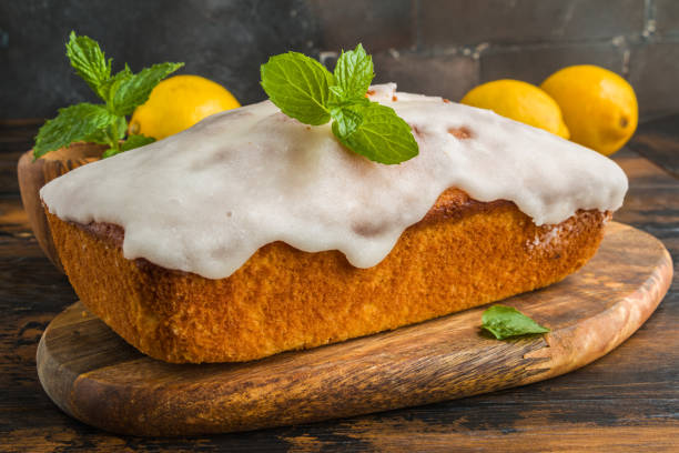 istock Sweet fruit cake cooked with lemon juice and zest. Wooden rustic table 1176792170