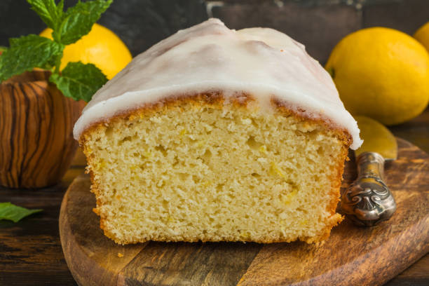 istock Sweet fruit cake cooked with lemon juice and zest. Wooden rustic table 1176792188