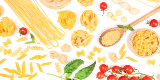 istock A panorama of Italian pasta on a white background 1176793617