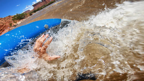 POV capsizing while rafting with kayak in Colorado river